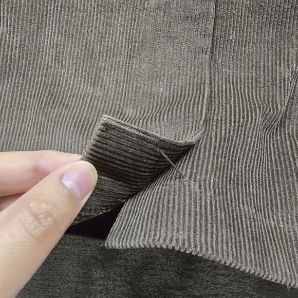 VTG Corduroy Skirt Women's Sz 8 Petites Brown Embroider Fall Autumn Thanksgiving - Picture 8 of 9